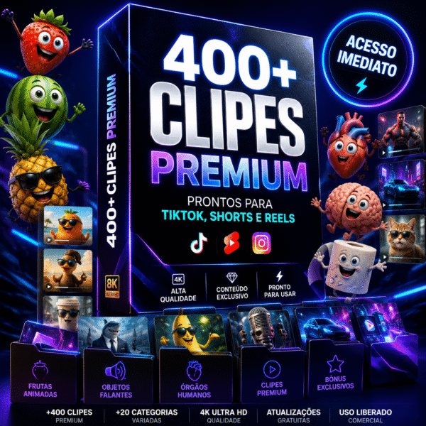 Pack Vídeos Animados IA — Histórias de Frutas, Objetos Falantes e Organismo 3D (400+ Clipes Premium)