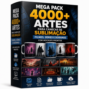 Mega Pack 4000+ Artes para Canecas de Sublimação – Filmes, Séries e Doramas (Com Mockups Prontos)