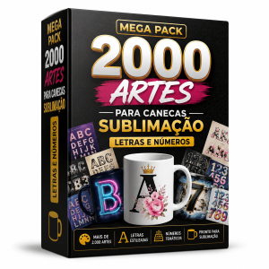 Mega Pack 2000 Artes Para Canecas Sublimação - Letras e Números 🎨☕