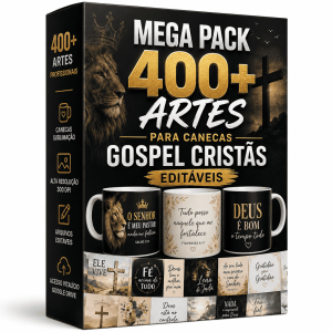 🚀 Domine o nicho mais lucrativo da sublimação: 400+ estampas gospel profissionais em 300 DPI, prontas para estampar, lucrar e escalar sua produção sem perder tempo com criação!