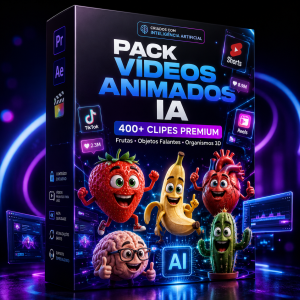 Pack Vídeos Animados IA — Histórias de Frutas, Objetos Falantes e Organismo 3D (400+ Clipes Premium)