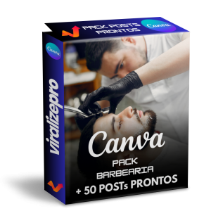 Pack Canva Barbearia – 50 Artes Modernas | ViralizePro